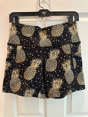 Constantly Varied Gear Black Shorts with Gold Pineapple Print